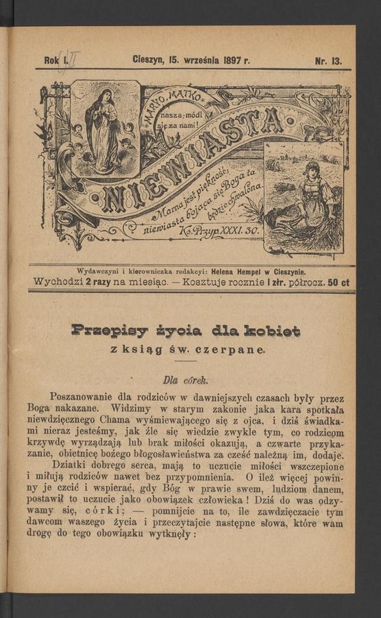 Niewiasta. Rok&nbsp;2, 1897, numer&nbsp;13