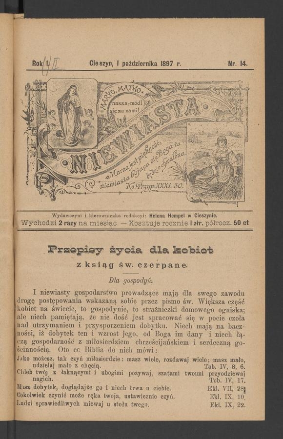 Niewiasta. Rok&nbsp;2, 1897, numer&nbsp;14