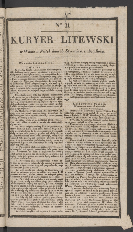 Kuryer Litewski. 1829, numer&nbsp;11