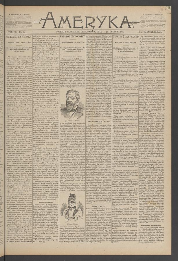 Ameryka. Tom&nbsp;7, 1893, numer&nbsp;6
