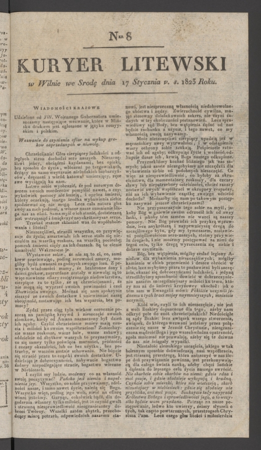 Kuryer Litewski. 1823, numer 8