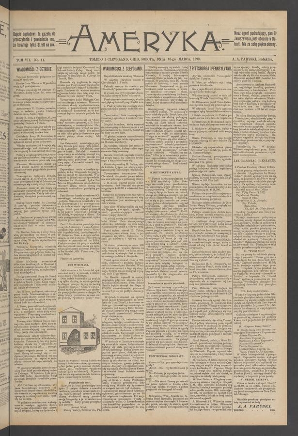 Ameryka. Tom 7, 1893, numer 11