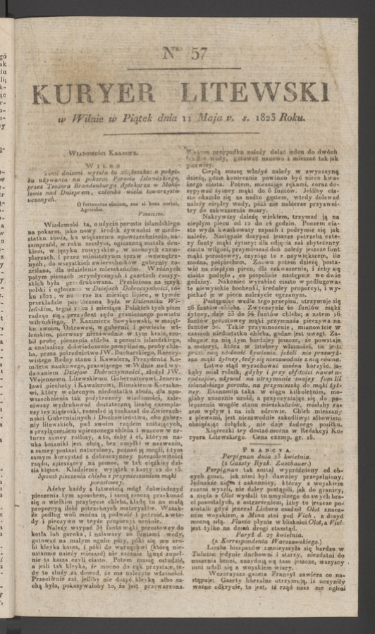 Kuryer Litewski. 1823, numer 57