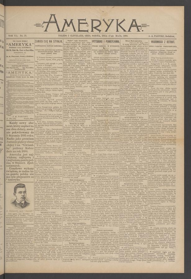 Ameryka. Tom&nbsp;7, 1893, numer&nbsp;21