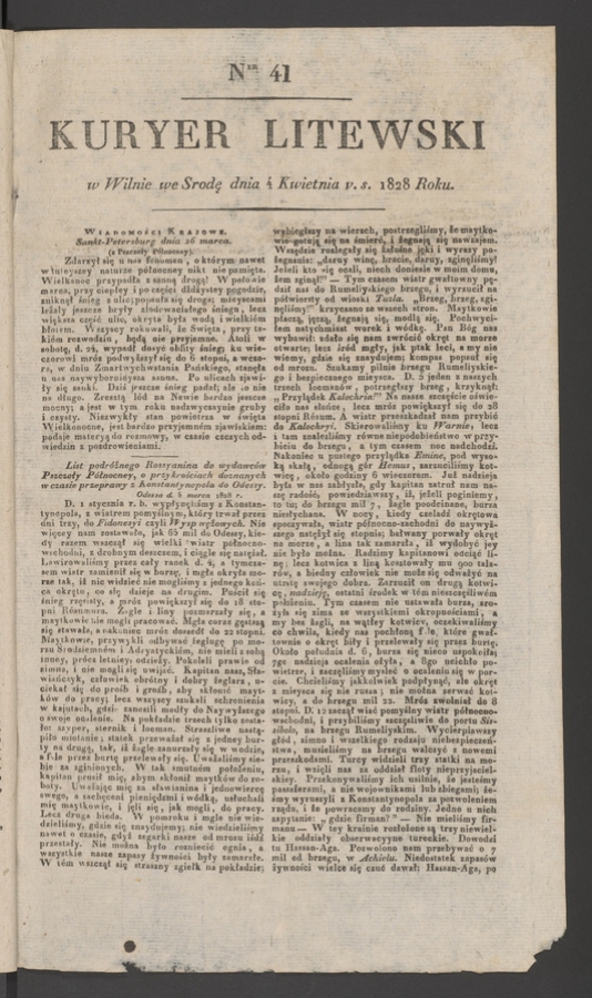 Kuryer Litewski. 1828, numer&nbsp;41