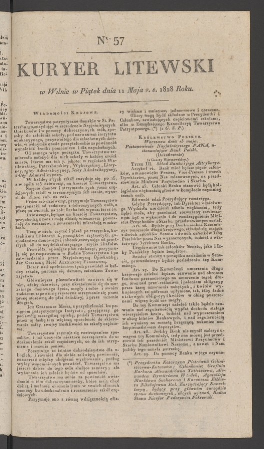 Kuryer Litewski. 1828, numer&nbsp;57