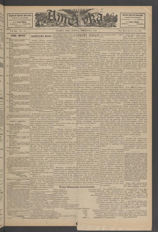 Ameryka. Tom 12, 1898, numer 34