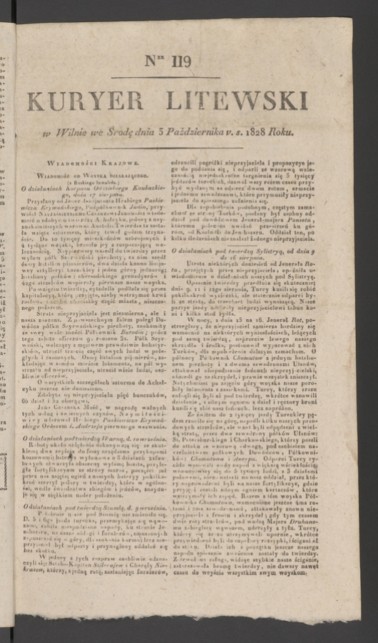Kuryer Litewski. 1828, numer&nbsp;119