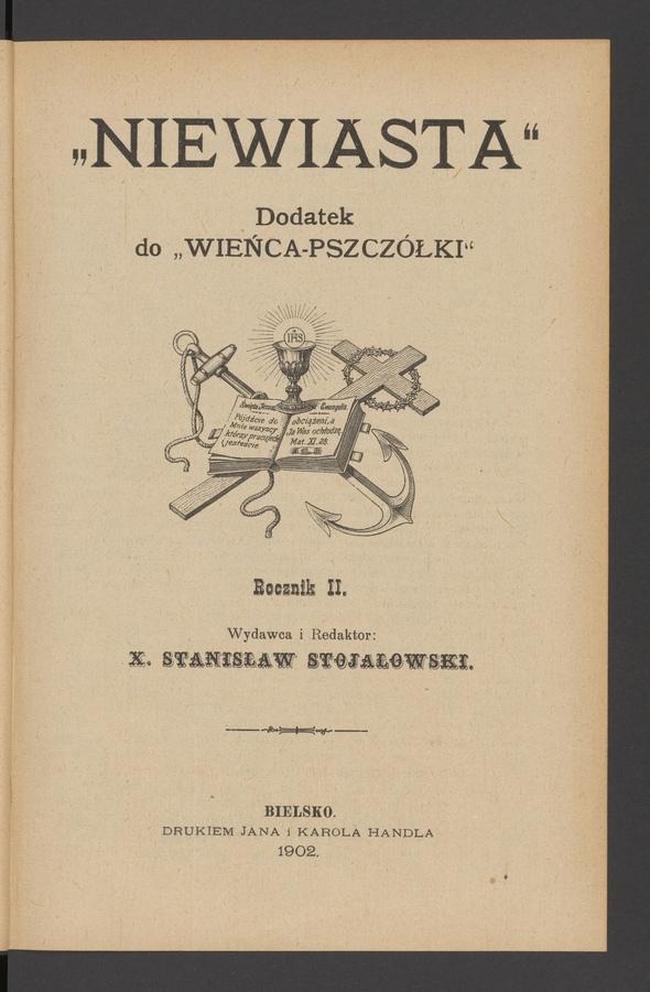 Niewiasta : dodatek do&nbsp;&bdquo;Wieńca-Pszcz&oacute;łki&rdquo;. Rok&nbsp;2, 1902, spis przedmiot&oacute;w