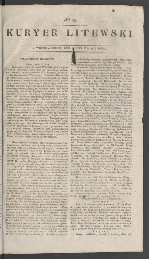 Kuryer Litewski. 1815, numer&nbsp;53
