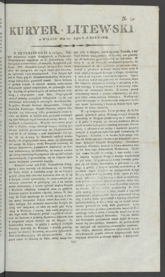 Kuryer Litewski. 1808, numero 59