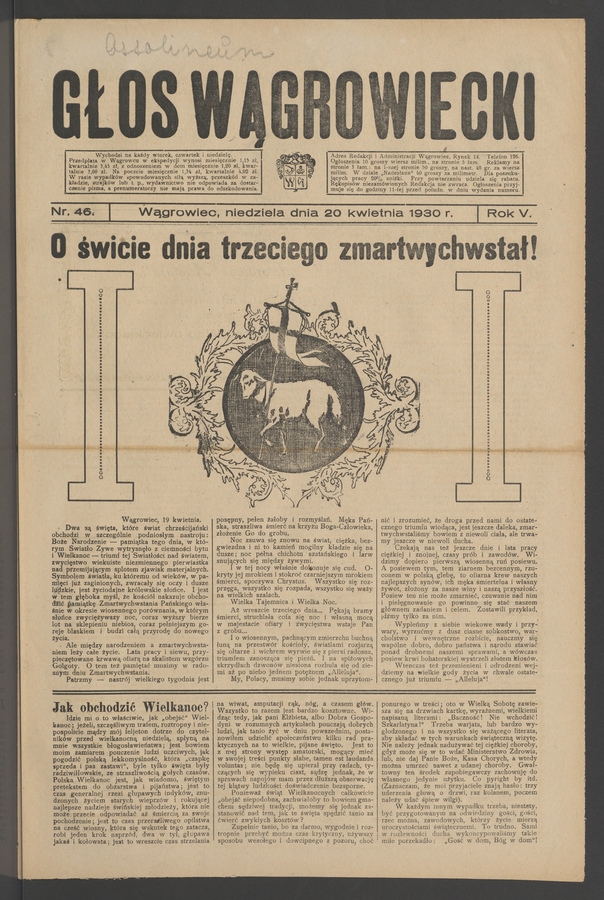 Głos Wągrowiecki. Rok 5, 1930, numer 46