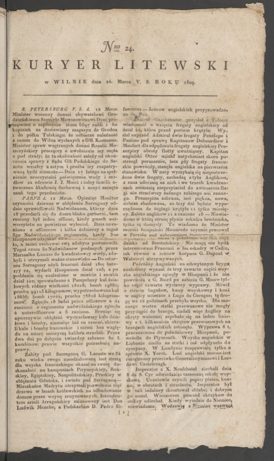 Kuryer Litewski. 1809, numero&nbsp;24