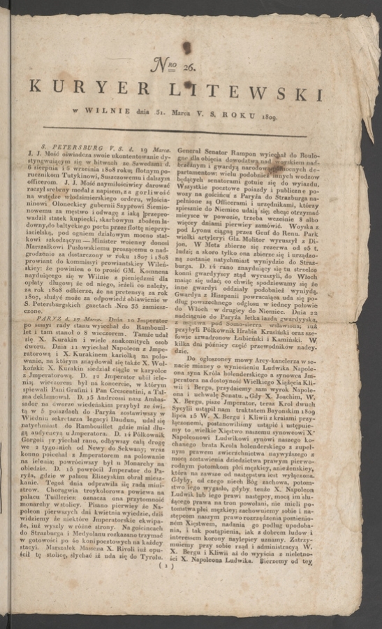 Kuryer Litewski. 1809, numero&nbsp;26