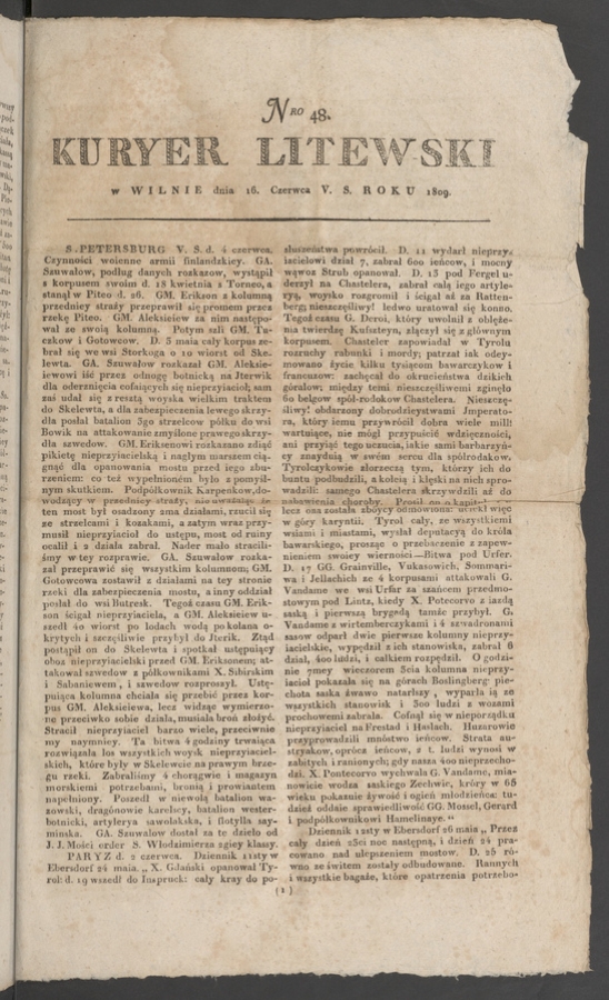 Kuryer Litewski. 1809, numero 48