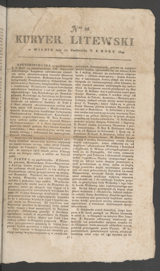 Kuryer Litewski. 1809, numero 86