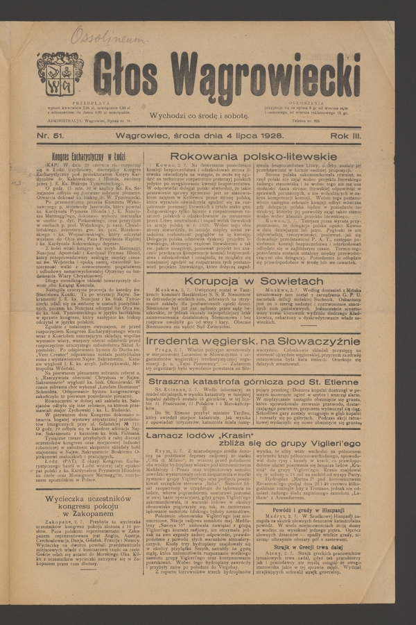 Głos Wągrowiecki. Rok 3, 1928, numer 51