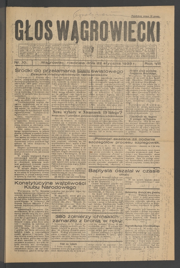 Głos Wągrowiecki. Rok 8, 1933, numer 10