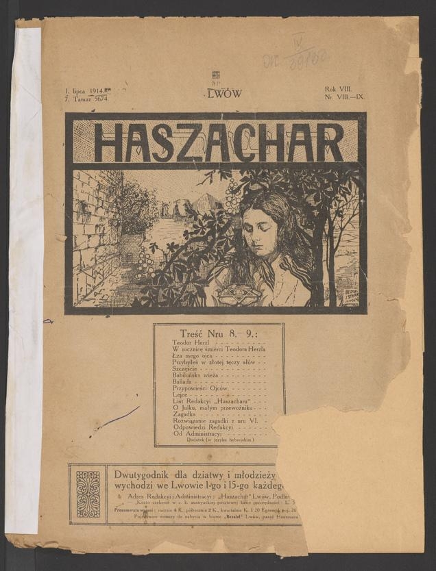 Haszachar. Rok 8, 1914, numer 8-9