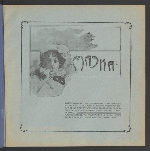 Maska&nbsp;: dwutygodnik artystyczno-humorystyczny. Rocznik&nbsp;3, 1905, numer&nbsp;5
