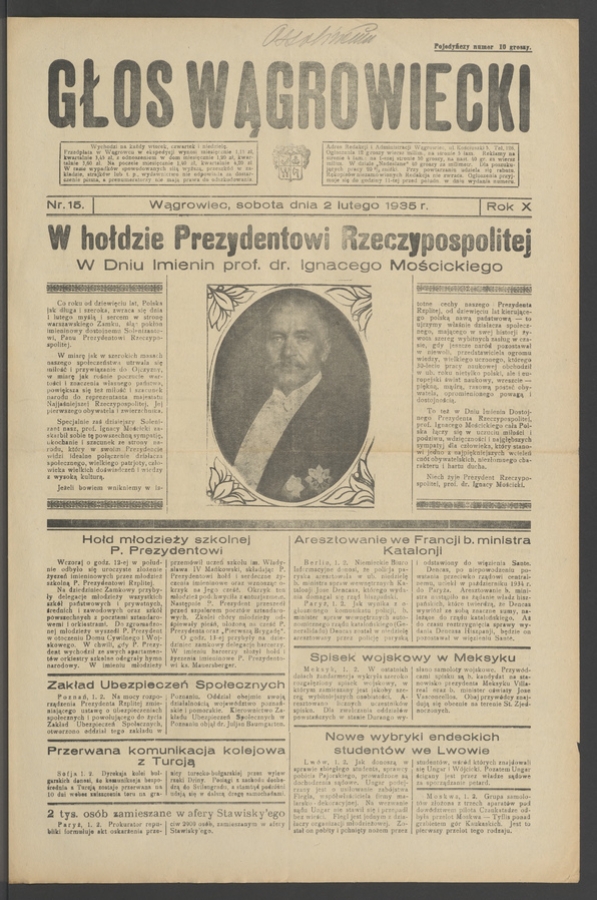 Głos Wągrowiecki. Rok&nbsp;10, 1935, numer&nbsp;15